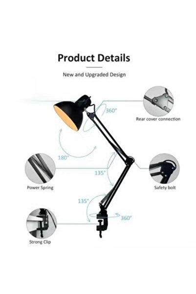 Generic Tertial Led Work Lamp Metal warm lightning Black 13cm