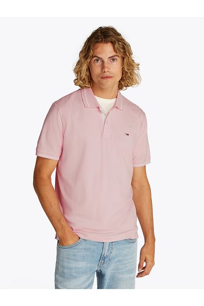 Tommy Hilfiger Tommy Hilfiger Men Precious Pink Regular Tipped Polo T-Shirt