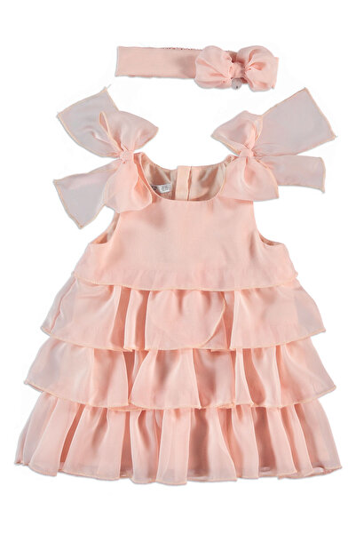 YUMURCAKEVİ Kız Bebek Elbise Şifon Elbise Bayramlık Elbise Fırfırlı Elbise Pa...