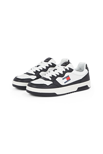 Tommy Hilfiger Tommy Hilfiger Men Ecru Leather Mix Embossed Cupsole Sneakers