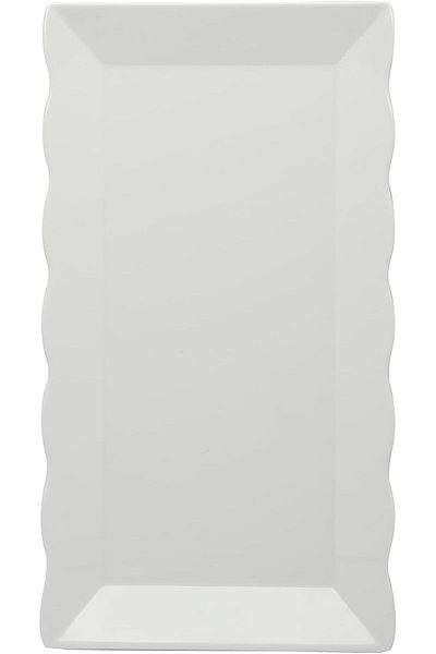 mastergold Melamine rectangle Serving Plate (35cm*18.5cm) for Fish and Seafood Dishwasher Safe | White Color