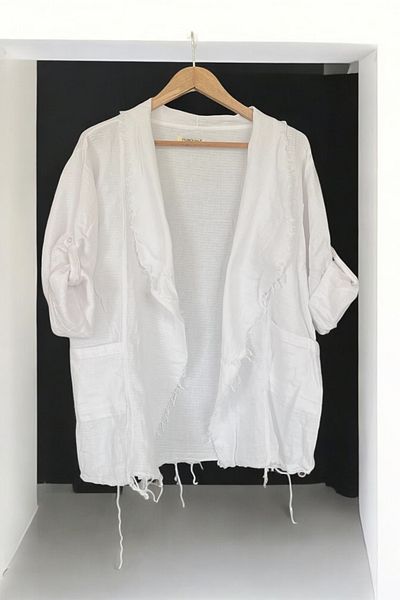 bb butik basic Seasonal Muslin Fabric Tassel Stitched Jacket Bb-Msx024