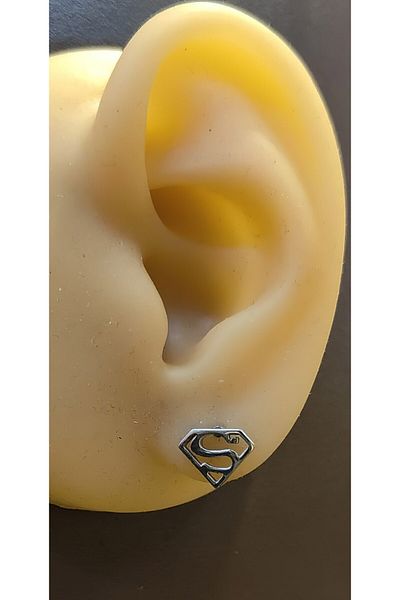 FG KONNİCHİWA 100% Steel Double Earrings Stainless Steel Blackened Patterned Icon Earrings (2 Pieces)