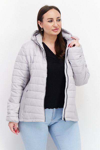 Trespass Women Hooded Plain Quilted Jacket, Grey