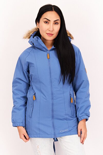 Trespass Women Hooded Long Sleeves Solid Puffer Jacket, Blue