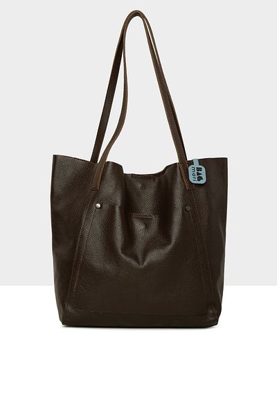 Bagmori Brown Women's Real Leather Casual Tote Bag with Pockets m 000008600
