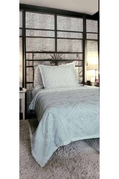 baladı home ev tekstil home collection Кувертюра за легло с единичен помпон (комплект от 2 части) Кувертюра за легло и 1 калъфка за възглавница