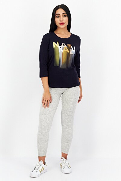 s.Oliver Women Round Neck Long Sleeve Solid T-shirts, Dark Navy