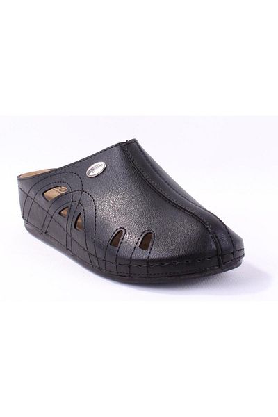 DAGOSTER Dza37-1801 Papuci de damă ortopedici cu vârf închis, negri