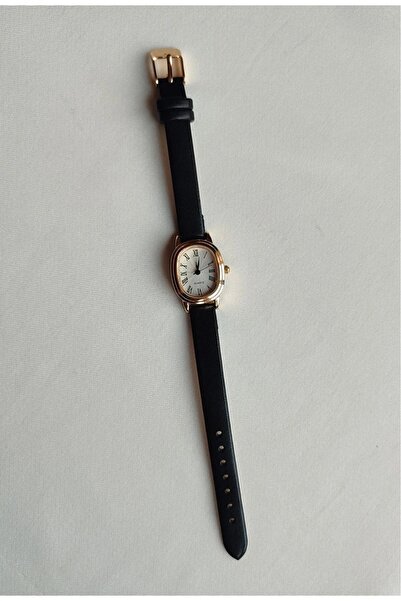 Women's Oval Leather Strap Minimal Vintage New Season Gold Sleeve
