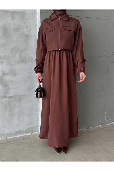 ENSA TESETTUR Γιλέκο Φόρεμα - Χρώματα Καφέ