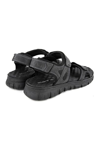 WALKONT 33403-001 Black Anatomical Sole Heel Spur Men's Sandals