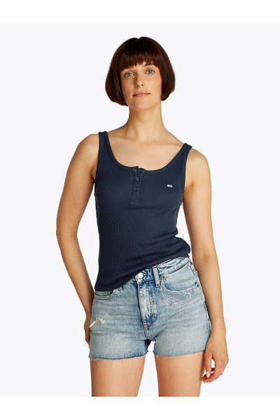 Tommy Hilfiger Tommy Hilfiger Women Dark Night Navy Slim Button Tank