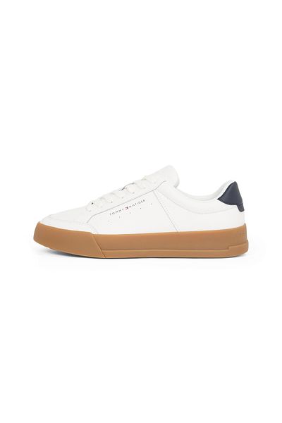 Tommy Hilfiger Tommy Hilfiger Men Ecru Court Mix Leather Sneakers