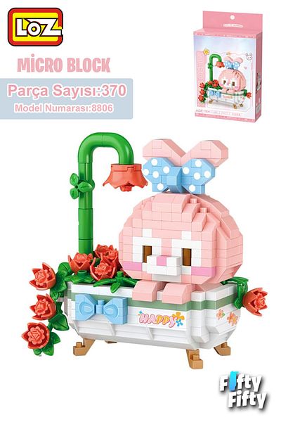 Vagonlife Loz Micro Block Series Happy Rabbit 370 Pieces Toy Building Set Fflz-8806