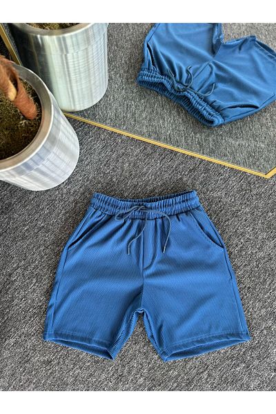 Altamira Men's Indigo Patched Ottoman Shorts