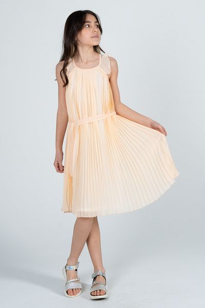 Kyron Girl's Orange Chiffon Dress / Stylish and Elegant Design