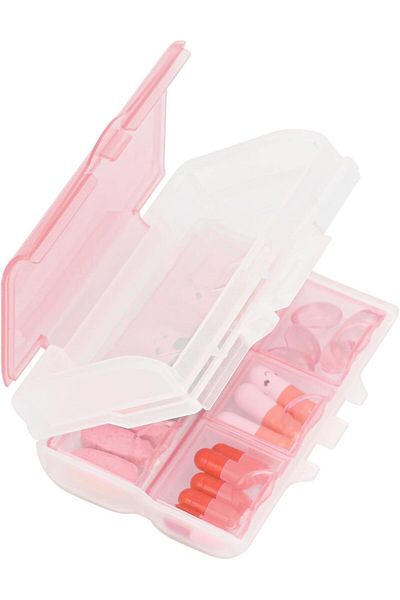 COOYA Daily Pill Organizer, 2 Layer 7 Compartments Trave Pill Case, for Purse Pocket Medication Organizer