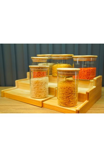Kuka Bamboo Collapsible Spice Rack Stand Large