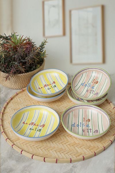 Keramika Mama Mia & La Dolce Vita Ring Snack Bowl / Μπολ σάλτσας 13 cm Πακέτο (6 Τεμάχια) 22724-25