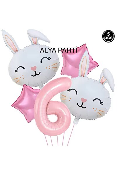 ALYA PARTY Кролик Фольгований балон з цифрами Фольгований балон і зірка з фол...