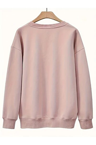 PENTHİLUS Women's Graphic Sweatshirt, Spring/Fall Collared Hoodie, Love Heart Design Sweatshirt