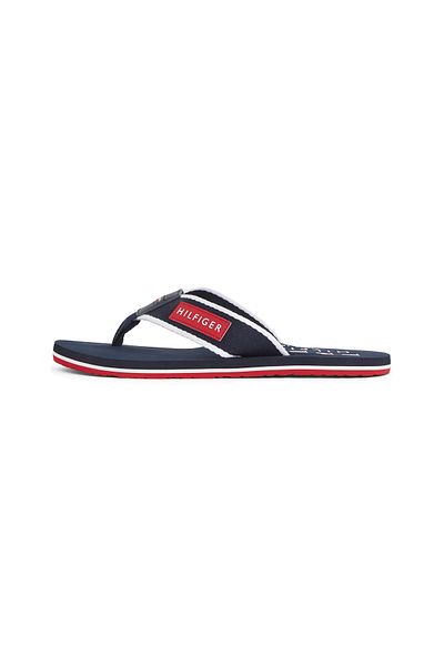 Tommy Hilfiger Men Desert Sky Patch Logo Webbing Flip Flops