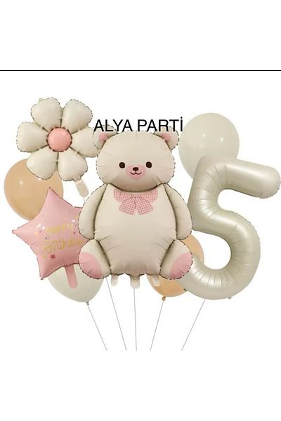 ALYA Σετ γενεθλίων PARTY Ρίγες Φυσαλίδων Μπαλόνι Παιδιών και Αρκουδάκι Φυσαλίδων Μπαλόνι