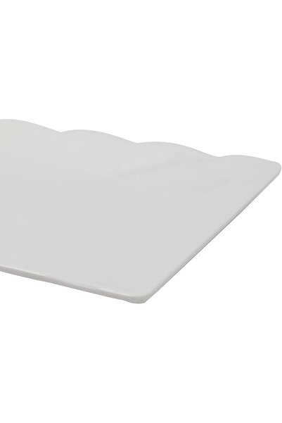 mastergold Melamine rectangle Serving Plate (35cm*18.5cm) for Fish and Seafood Dishwasher Safe | White Color