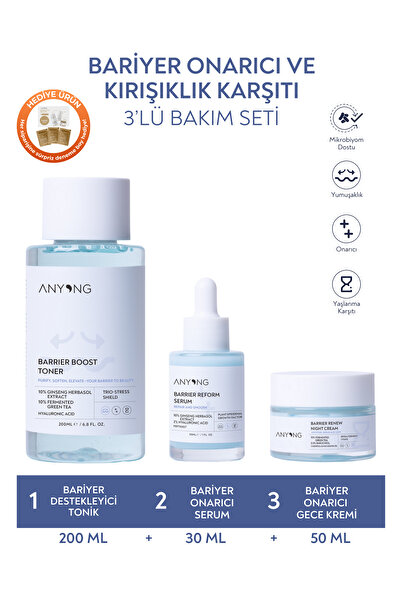 Anyong Bariyer Onarıcı Set (YAŞLANMA VE KIRIŞIKLIK KARŞITI, YENİLEYİCİ VE NEM...