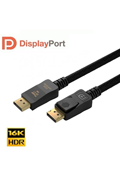 Paugge Displayport 2.1 Kablo VESA Sertifikalı, 16K 60Hz, 8K 120Hz, 4K 240Hz - 1.5 Metre