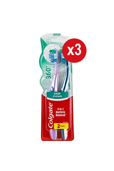Colgate Max 360 Med toothbrush, 2 pcs X 3