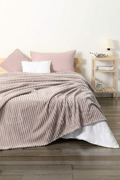 ELDİPA Ribbed Single Blanket 150X200 cm - 100% Polyester, Soft and Warm