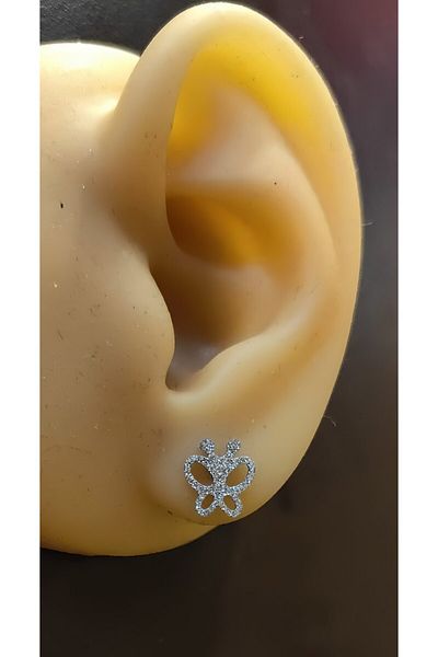 FG KONNİCHİWA 100% Steel Double Earrings Stainless Steel Blackened Patterned Icon Earrings (2 Pieces)