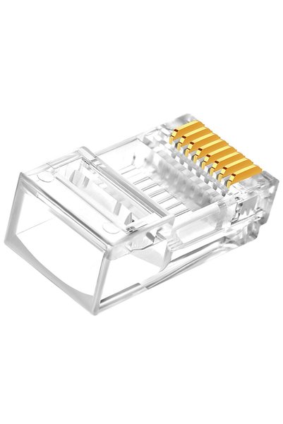VCOM موصل Rj45 Cat6 Utp مطلي بالذهب (100 قطعة)