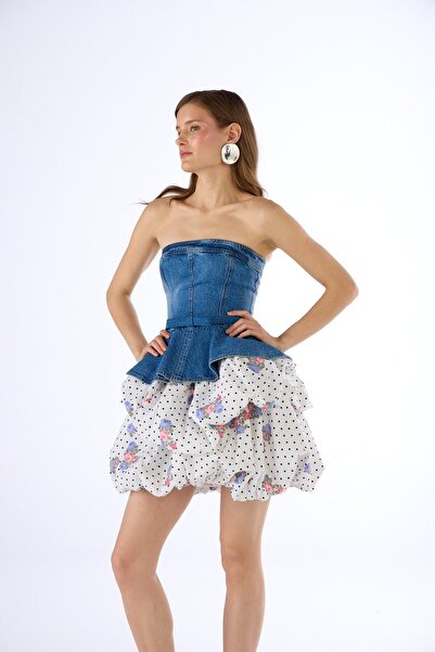 NOK İSTANBUL Ultra Fancy Mini Elbise LİGHT BLUE