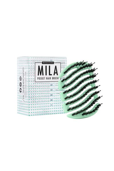 SISTER YOUNG MILA POCKET FRESH MINT BV - Mini brush with green boar bristles