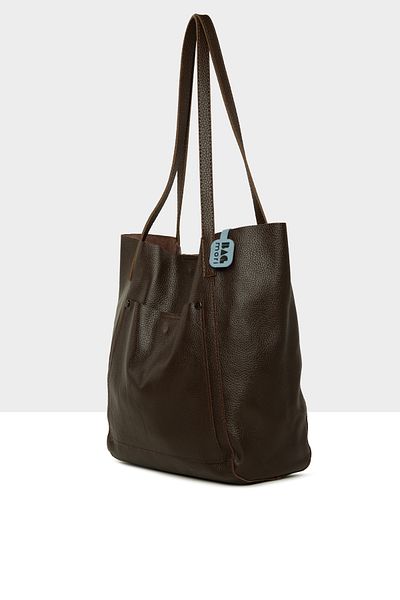Bagmori Brown Women's Real Leather Casual Tote Bag with Pockets m 000008600
