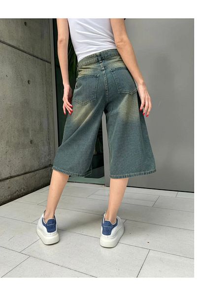eyonnwear Y2K RECYCLED BAGGY POCKET STAR JEANS SHORTS BERMUDA