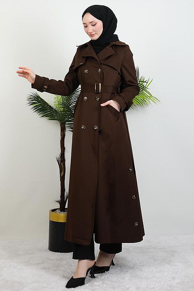 GİYZAMİLA Pera Trench Coat Bitter Brown