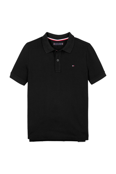 Tommy Hilfiger Tommy Hilfiger Boys Black Flag Regular Polo T-Shirt