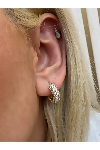 Hicrans Takı SİMLİ HALKA MODEL ÇELİK KÜPE