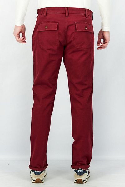 Harmont & Blaine Men Narrow Fit Solid Chino Pants, Burgundy
