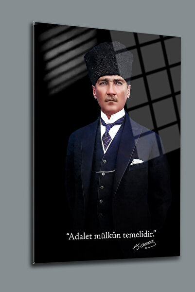 glassartdesign Atatürk Cam Tablo 133 Vatan Tablosu Bayrak Tablosu Hukuk Bürosu Tablosu