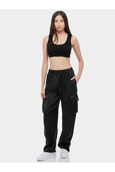 Armani Exchange Дамски плетен, черен къс топ XW000577 AF12740-UC001