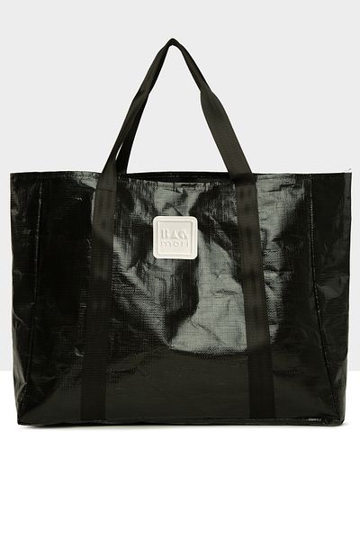 Bagmori Black Women's Double Stripe Maxi Size Beach Bag m 000008590