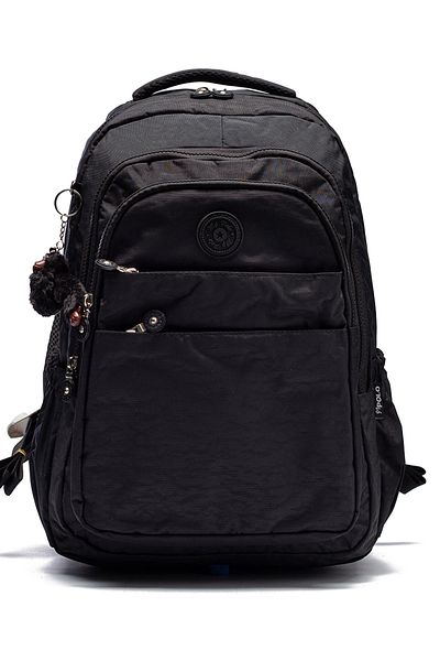 Go Veform Rucsac de zi cu zi și de școală din țesătură șifonată impermeabilă cu mai multe buzunare MYP8610 negru