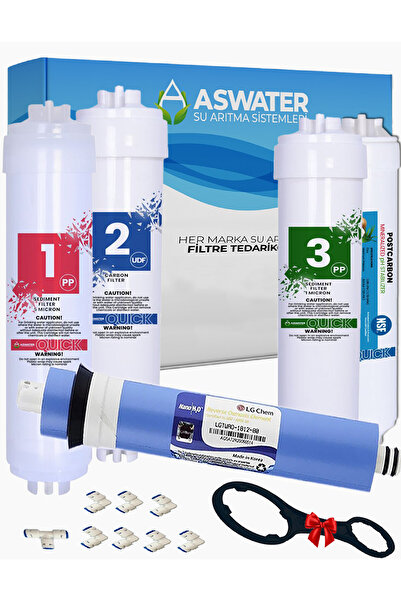 As Water Lg Su Arıtma Cihazı Uyumlu Kapalı Kasa (INLINE) 5 Aşamalı Filtre Set...