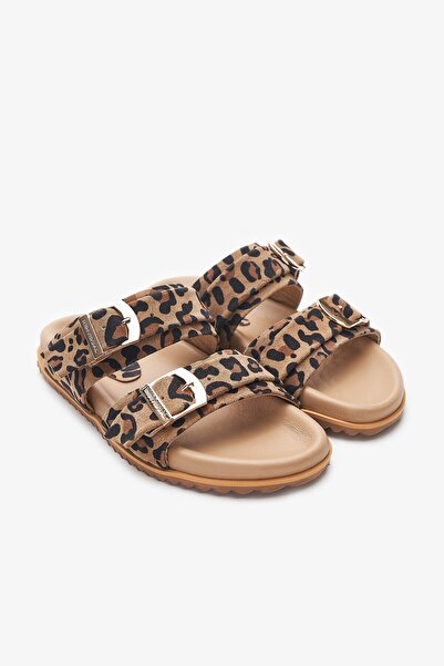 Louis Cardy Γυναικείες παντόφλες Paul Leopard με σχέδιο από γνήσιο δέρμα