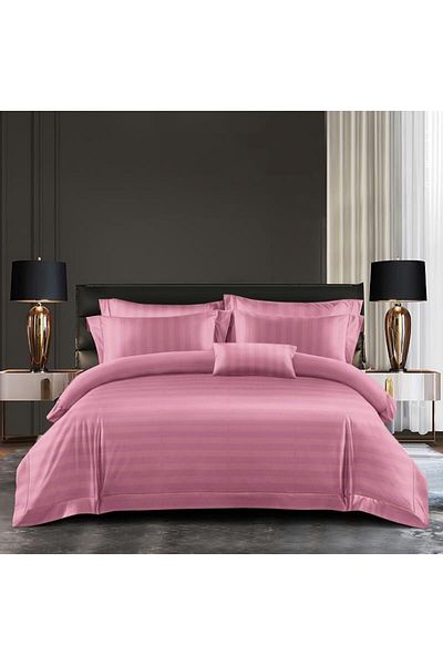 OEM Damask Bedding Set, Pink, UNI, 6 Pieces, 230 x 250 cm, 4 Pillowcases
